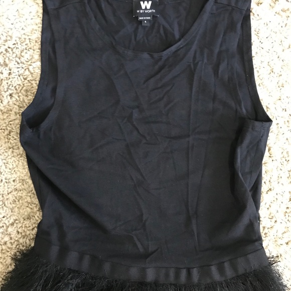W by Worth Black dress with frill bottom - Picture 2 of 7